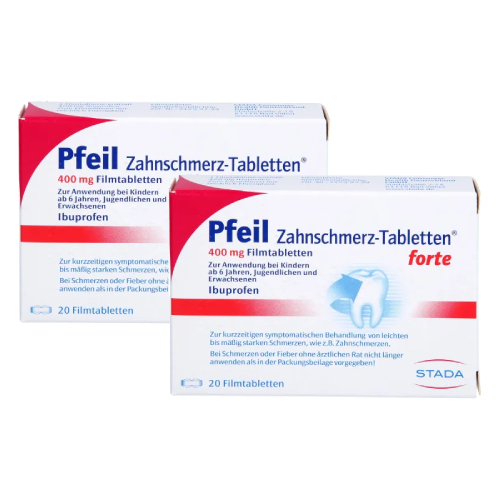 PFEIL Zahnschmerz-Tabletten forte Filmtabletten Doppelpackung 