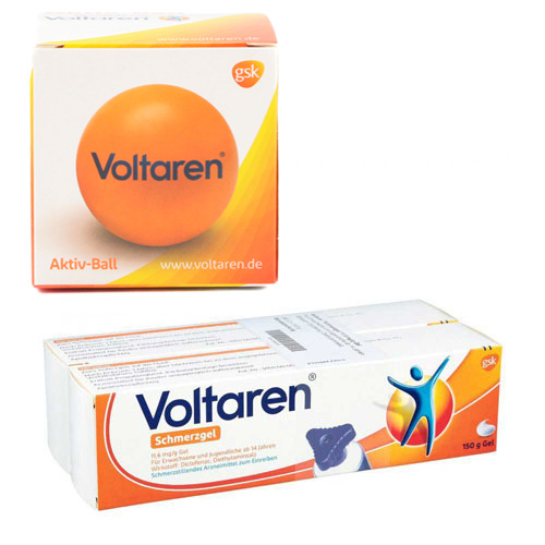 Voltaren Schmerzgel bei Muskel- und Rückenschmerzen + Stressball