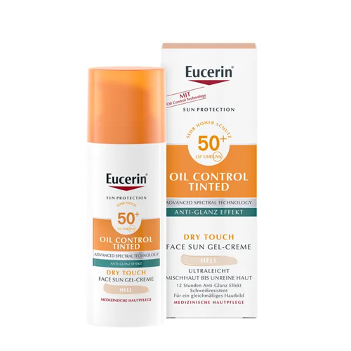 EUCERIN Sun Oil Control tinted Creme LSF 50+ hell